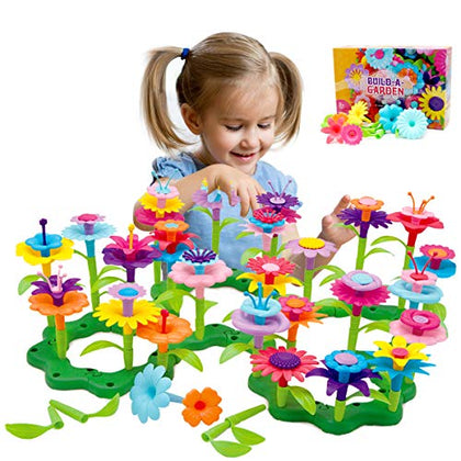 Byserten Gifts for 3-6 Year Old Girls Flower Garden Building Set 98 PCS Arts and Crafts for Girls 11 Colors Birthday Gifts Christmas