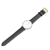 EACHE 12mm Thin Leather Watch Bands for Ladies Genuine Leather Watch Straps for Women 12mm, Black-Gold Buckle