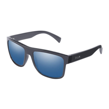 HUK, Polarized Lens Eyewear with Performance Frames, Fishing, Sports & Outdoors Sunglasses Panto, (Clinch) Blue Mirror/Matte Black, Medium/Large