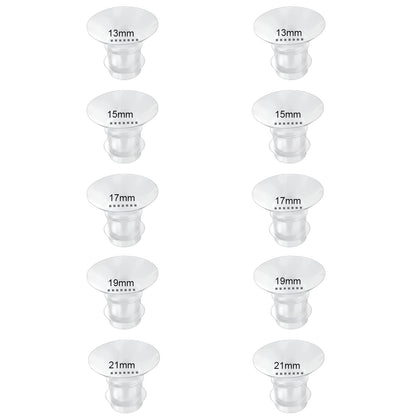 Flange Inserts 13/15/17/19/21mm 10PC,Compatible with Momcozy S12 Pro/S9 Pro/S12/S9 Wearable Breastpump Cup,for Medela/Spectra/Bellaaby/TSRETE 24mm Shields/Flanges,Reduce 24mm Tunnel Down to Other Size