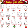 Hibery 15 Pcs Christmas Cookie Cutters, Holiday Cookie Cutters Including Snowman, Gingerbread, Christmas Tree, Snowflake Gingerbread Cookie Cutters Christmas Shapes and More
