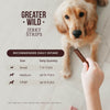 GREATER WILD Dog Treats Beef Jerky Strips 2.3 oz - Premium Quality Semi Moist Chew Treats for Dogs Small and Large - Tender Dog Training and Reward Treat