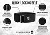 Gymreapers Quick Locking Weightlifting Belt for Bodybuilding, Powerlifting, Cross Training - 4 Inch Neoprene with Metal Buckle - Adjustable Olympic Lifting Back Support (Black, Medium)