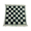 YH Poker 3 in 1 Giant Checkers Set and Tic Tac Toe Game with Reversible Rug - Indoor and Outdoor Board Game for Family