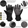 MOREOK Waterproof & Windproof -30°F Winter Gloves for Men/Women, 3M Thinsulate Thermal Gloves Touch Screen Warm Gloves for Skiing,Cycling,Motorcycle,Running-Black-XS