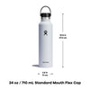 Hydro Flask 24 oz Standard Mouth Water Bottle with Flex Cap or Flex Straw