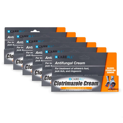 CareAll (6 Pack 1.0 oz. Clotrimazole Antifungal Cream 1% USP, Cures Most Athletes Foot, Jock Itch and Ringworm