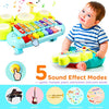 Kids Drum Set for Toddlers: Ohuhu Baby Musical Instruments 5 in 1 Musical Toys Children Drum kit Xylophone Microphone Piano Early Educational for 1 2 3 Year Old Girls Boys Birthday