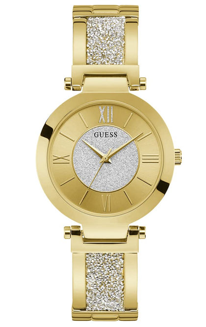 GUESS Women's Analogue Quartz Watch with Stainless Steel Strap W1288L2, Gold, Bracelet