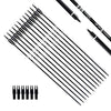 TIGER ARCHERY 30Inch Carbon Arrow Practice Hunting Arrows with Removable Tips for Compound & Recurve Bow(Pack of 12) (Black White)
