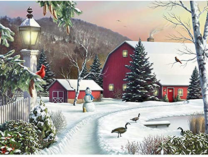 Bits and Pieces - 500 Piece Jigsaw Puzzle for Adults - in The Still Light of Dawn 500 pc Large Piece Winter Jigsaw by Artist Alan Giana - 16