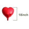 25pcs Heart Shape Foil Mylar Balloons Red 18