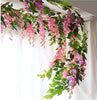 4Pcs 6.6Ft/Piece Artificial Flowers Silk Wisteria Garland-Dearhouse Artificial Wisteria Vine Rattan Silk Hanging Flower for Home Garden Outdoor Ceremony Wedding Arch Floral Decor(Pink)