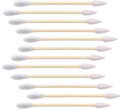 1000 Count Organic Bamboo Cotton Swabs - Pointy/Round Head Biodegradable Wooden Cotton Buds for Ear, Plastic Free Double Ear Cotton Sticks for Cleaning, Makeup