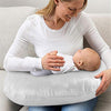 Pro Goleem Satin Nursing Pillow Cover 2 Pack Soft Silk Feeling Feeding Pillow Slipcover for Breastfeeding Moms Fits Standard Infant Nursing Pillow or Positioner Gray and White