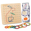 Coogam Wooden Geoboard Mathematical Manipulative Material Array Block Geo Board - Graphical Educational Toys with 30Pcs Pattern Cards and Latex Bands Shape STEM Puzzle Matrix 8x8 Brain Teaser for Kid