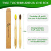 Virgin Forest 10 Pcs Soft Bristles Bamboo Toothbrush, Biodegradable Natural Bamboo Charcoal Toothbrushes, Eco Friendly Color Bristle Wood Tooth Brushes