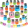 24 pcs Vegetable Cutter Shapes Sets Cookie Cutters Fruit Stamps Mold with 20 pcs Food Picks and Forks for Kids