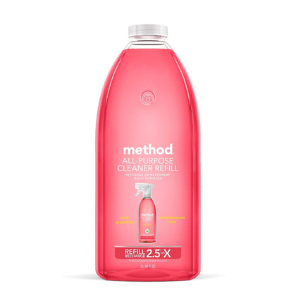 Method All-Purpose Cleaner Refill, Pink Grapefruit, Plant-Based and Biodegradable Formula Perfect for Most Counters, Tiles, Stone, and More, 68 Fl Oz bottles, (Pack of 1)