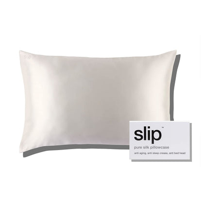 Slip Queen Silk Pillow Cases - 100% Pure 22 Momme Mulberry Silk Pillowcase for Hair and Skin - Queen Size Standard Pillow Case - Anti-Aging, Anti-BedHead, Anti-Sleep Crease, White (20