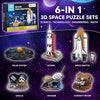3D Puzzle for Kids - Outer Space STEM Toys with Rocket Ship, NASA Apollo Exploration Shuttle, Solar System Models - Science DIY Building Kit for Astronauts Boys & Girls Ages 8, 10, 12, 14