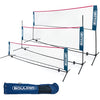 BOULDER Portable Badminton Net Set - for Tennis, Soccer Tennis, Pickleball, Kids Volleyball - Easy Setup Nylon Sports Net with Poles (Blue/Red, 14 FT)