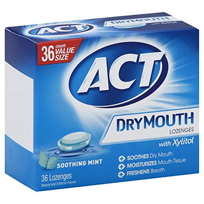 ACT 36 Count 36 Size Dry Mouth Mint Lozenges