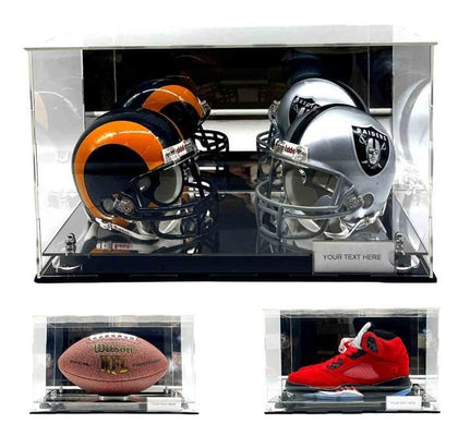 Football Shoe Display Case Stand Box Sports Memorabilia Acrylic Riser Mirror Clear UV Protection