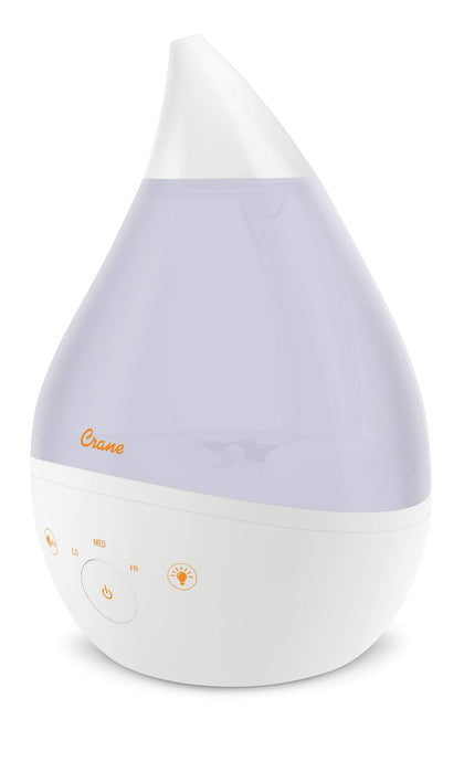 Crane Ultrasonic Humidifiers for Bedroom and Office, 1 Gallon 4-in-1 Cool Mist Air Humidifier for Large Room and Home, Humidifier Filters Optional, White