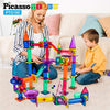PicassoTiles Marble Run 150-Piece Magnetic Tile Race Track Toy Play Set STEM Building & Learning Educational Magnet Construction Kit Child Brain Development Toys Boys Girls Age 3 4 5 6 7 8+ Years Old