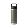 YETI Rambler 18 oz Bottle, Vacuum Insulated, Stainless Steel with Chug Cap, Camp Green
