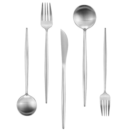 20-Piece Silverware Set, IBIILII JEFF Stainless Steel Flatware Set?Kitchen Utensil Set, Tableware Cutlery Set, Service for 4, Satin Finished Polished & Dishwasher Safe