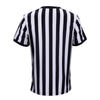 allentian Men's Referee Shirt - Official Black & White Stripe Referee/Umpire Jersey - Pro-Style V-Neck Referee Uniform, Great for Basketball, Football, Soccer (M)