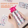 FSTSLK Girls Gifts Decorate Your Own Water Bottle with 14 Sheets of Unicorn Stickers & Glitter Gem. Cool Valentines Day Gifts for Kids & Easter Basket Stuffers for Girls Age 6 and Up