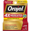 Orajel 4X for Toothache & Gum Pain Severe Gel Tube, No Color, 0.25 Ounce