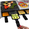 Electric Cheese Raclette Table Grill w Nonstick Grilling Plate & Cooking Stone- Electric Indoor, Smokeless Korean BBQ Party, Deluxe 8 Person Tabletop Cooker w Hotplate- Melt Cheese Grill Meat, Veggies