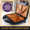 Gotham Steel Nonstick Panini Press Sandwich Maker, 2in1 Breakfast Sandwich Maker Grill / Sandwich Press Grill with Indicator Light, Grilled Cheese Maker Makes 2 Sandwiches with Easy Cut Edges