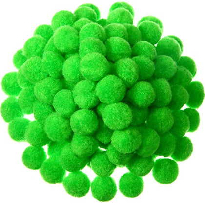 Shappy 500 Pieces Christmas 1 Inch Pom Pom Crafts Balls for DIY Creative Glitter Pompoms Decorations Kids Christmas Project Hobby Supplies Party Holiday Decorations (Green)