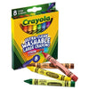 Crayola 523280 Ultra-Clean Washable Crayons, Large, 8 Colors/Box