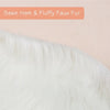 duduta White Faux Fur Chair Seat Covers, Fluffy Shag Sheepskin Bedside Rugs Throw Washable 2x3 ft