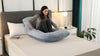 Wndy's Dream Pregnancy Pillow J Shaped Full Body Pillow with Velvet Cover, 60 inches Maternity Pillow for Pregnant Women Back, Legs and Belly Support