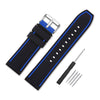 Narako Silicone Watch Bands Divers Model Replacement Rubber Watch Strap 20mm 22mm 24mm 26mm Waterproof Line Bicolor Silver Buckle for Men and Women Sport (20mm, Blue)