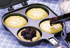Happy Sales HSOB-YKP4B, Japanese Obanyaki Pan, 3 Inch Diameter Stuffed Pancake Toaster Nonstick Aluminum Pan