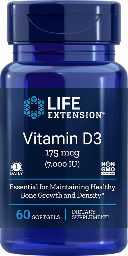 Life Extension - Vitamin D3-7000 Iu, 60 Count (Pack of 2)