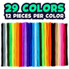 348 Pipe Cleaners Plus 48 Googly Eyes - Colored Chenille Stems for Kids Craft - Fuzzy Stems in 29 Colors