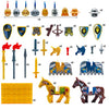 MIUTRUE Medieval Weapons Accessories Knights Block Toy with Figures (10 Sets Weapons & 4 Sets Horses & 10 Figures)
