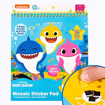 Baby Shark 3D Mosaic Stickers by Horizon Group USA, Decorate a Activity Book with Over 300 Foam Stickers, Create Your Own 3D Sticker Art, 3D Stickers, Arts and Crafts