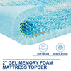 SINWEEK 2 Inch Mattress Topper 5-Zone Memory Foam Mattress Topper Pressure Relieve Soft Mattress Pad, CertiPUR-US Certified, Twin Size Blue