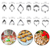 Mini Cookie Cutter Shapes Set - 30 Tiny Stainless Steel Stamps of Flower, Heart, Star, Geometric Shapes - for Out Pastry Dough, Pie Crust & Fruit, Fondant
