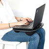 Mind Reader Portable Laptop Lap Desk with Handle, Built-in Cushion for Comfort, Black